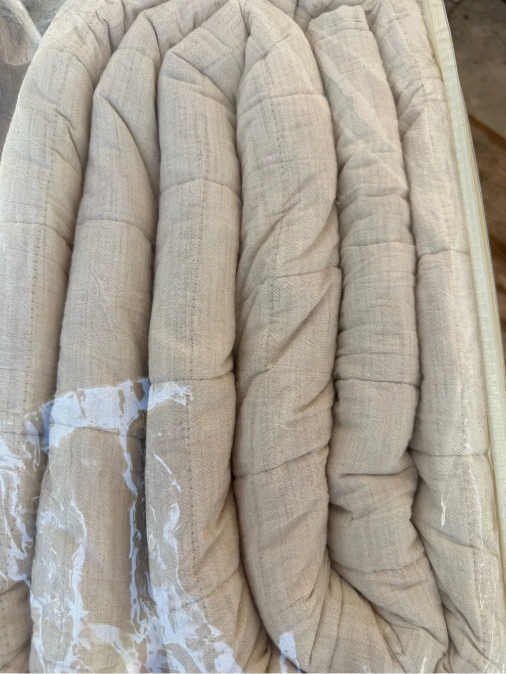 Threshold - King Space Dyed Cotton Linen Quilt Khaki - Khaki